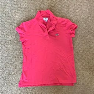 Pink Lacoste polo